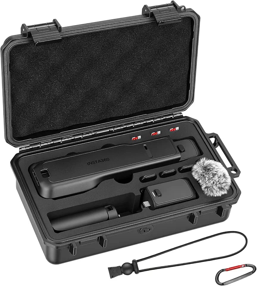 AMAZEAR Waterproof Hard Case for Insta360 Luna Ultra/Pro, Insta 360 Luna Ultra Creator Bundle Pro Accessories Small Hard Shell Box Cover for Travel, Carrying, Protection, Storage, Organize, Black