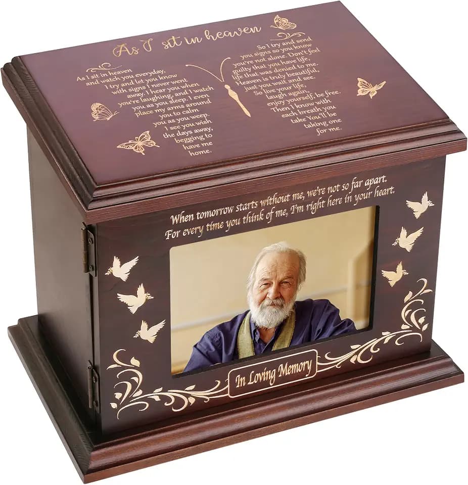 DGDCDV Cremation Urns for Human Ashes Male Female with Photo Frame