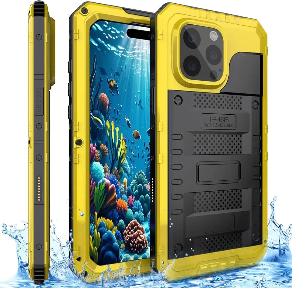 for iPhone 16 Pro Max Case Waterproof Heavy Duty Metal Shockproof