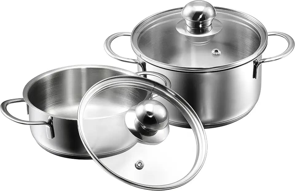 KOPF Mini Topfset Induktion Parvus, 2-teilig, 14 cm, Silber, Edelstahl