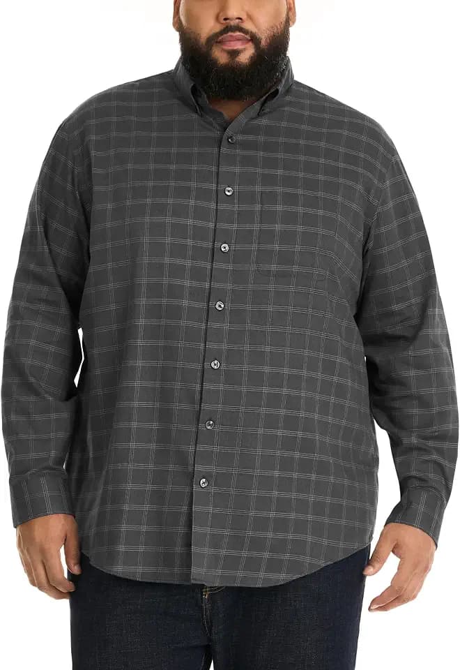 Van Heusen mens Wrinkle Free Poplin Long Sleeve Shirt