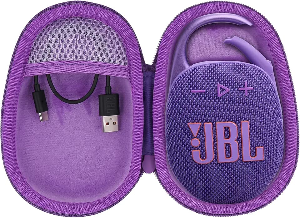 co2CREA Hard Carrying Case for JBL Clip 5 Portable Mini Speaker, Purple