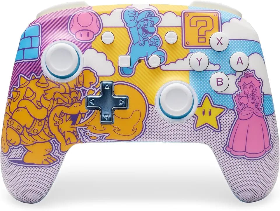 PowerA Enhanced Wireless Controller for Nintendo Switch- Mushroom Kingdom Pop Art, Switch Lite/Switch-OLED Model, Nintendo Switch 2, Gamepad, game controller, Bluetooth controller