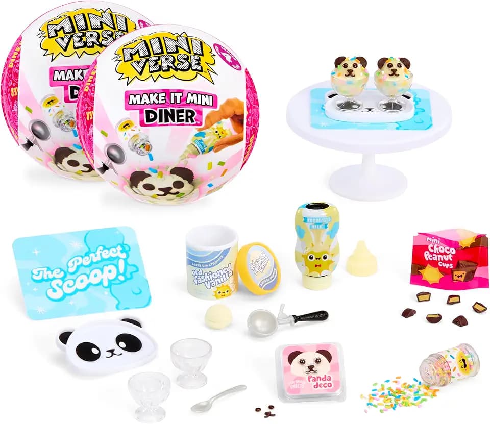 MGA's Miniverse Make It Mini Diner Series 4 (2 Pack), Mini Collectibles - Blind Packs, DIY, Resin Play, Replica Food, NOT Edible, Collectors, 8+, NO DUPLICATES