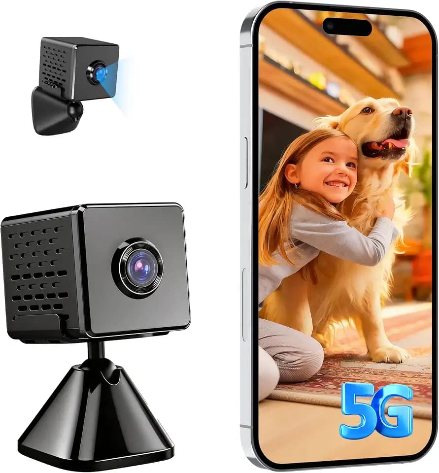 vebiliki 4K Spy Camera, Upgraded 5GHz WiFi, Mini Hidden Camera with Live View & Motion Alerts, Plug-in Nanny Cam with Night Vision, Cloud & Local Storage for Home, Baby, Pet Monitoring
