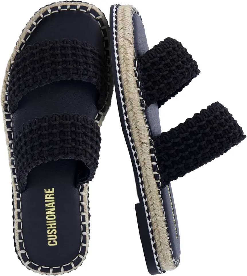 CUSHIONAIRE Bhendi Espadrilles Slide Sandals for Women with Cushion Footbed
