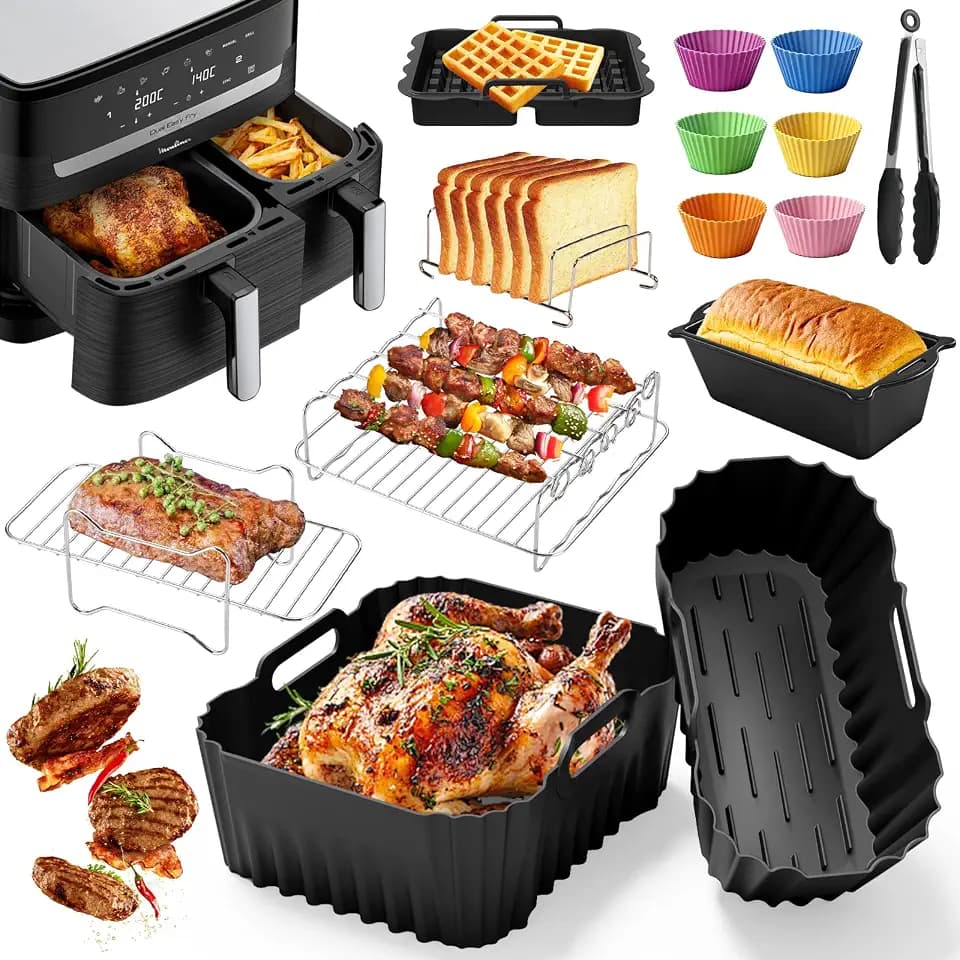 Heißluftfritteuse Zubehör für Tefal Ey9018 Dual Easy Fry 8,3L(5,2+3,1L)