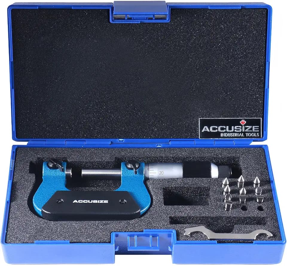 Accusize Industrial Tools Screw Thread Micrometer, 0-1", S916-C750