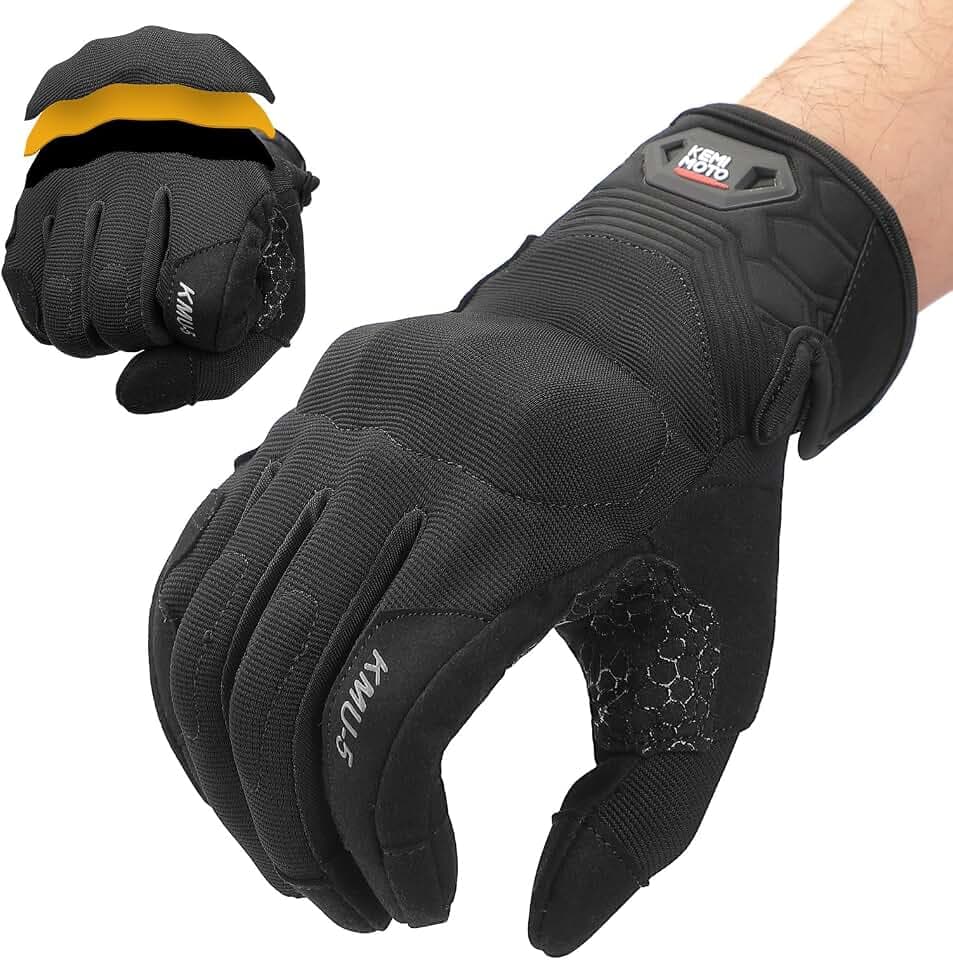 KEMIMOTO Motorrad Handschuhe Herren, Touchscreen Motorradhandschuhe, Rennsport, Radfahren, ATV, UTV, Motocross, Camping