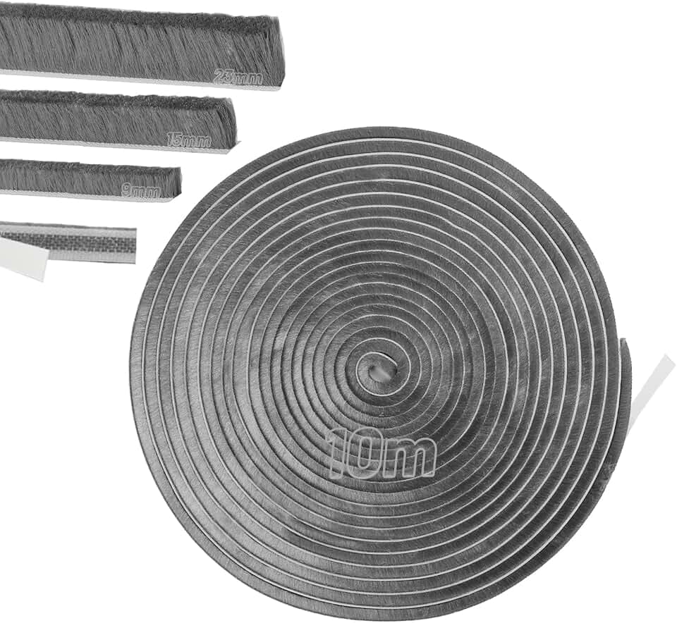 10m Bürstendichtung Selbstklebend Dichtungsbürste 9mm(B) x 9mm(D)