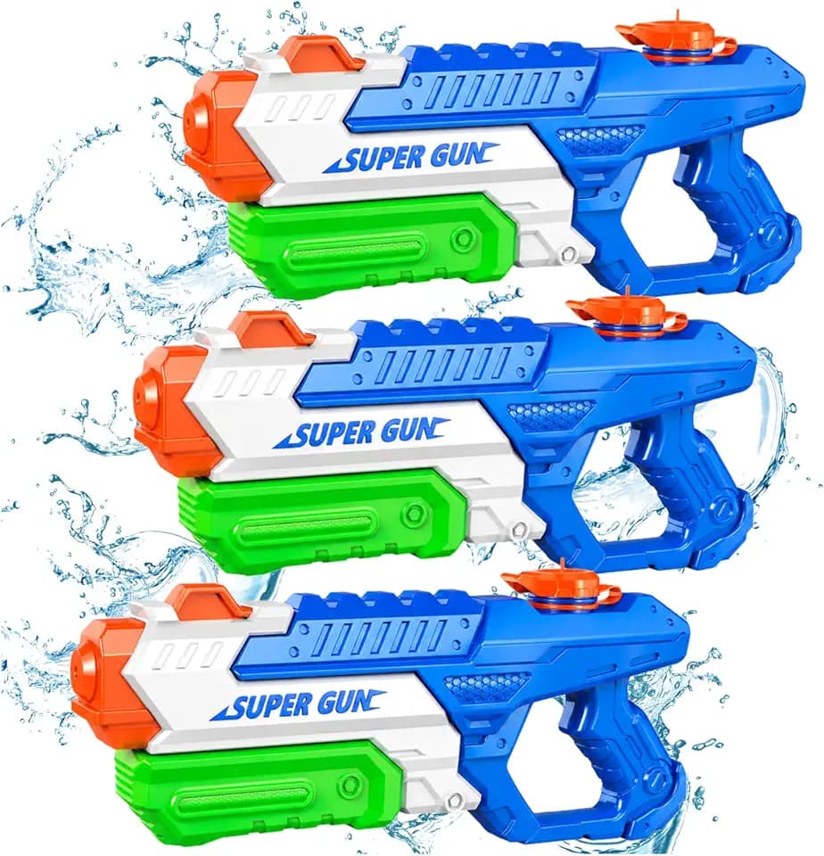 3 Pack Water Guns for Kids Adults, 600cc High Capacity Super Squirt Soaker