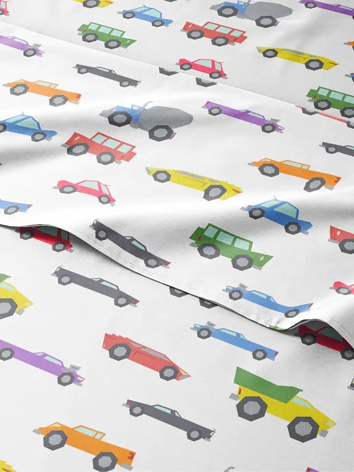 CGK Unlimited Kids Twin Size Cars Bed Sheets - 3 Piece Kids Cars Sheet Set