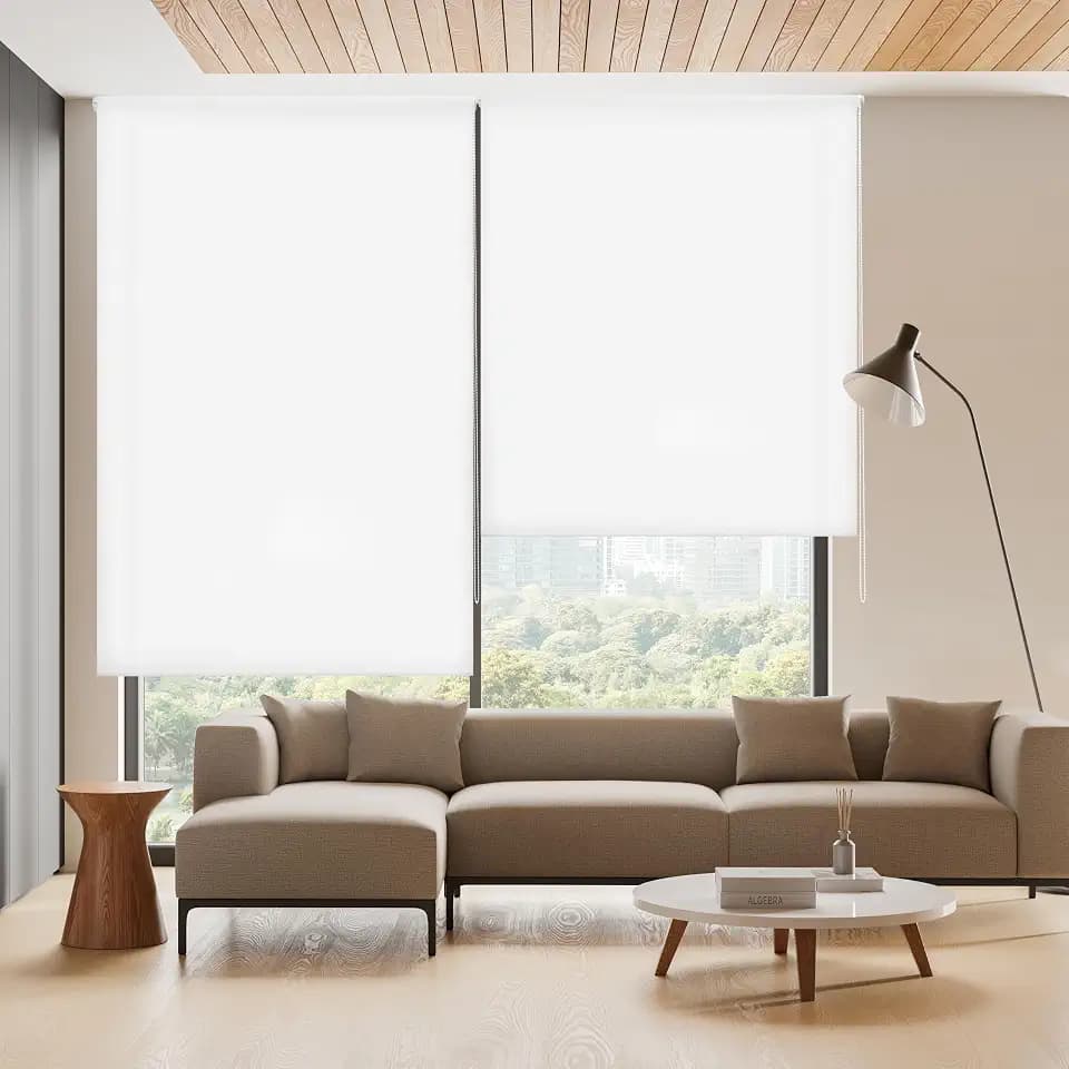 Blindecor Ara | Lichtdurchlässiges Rollo | Ekrü | 90 x 175 cm (BxH) | Stoffgröße 87 x 170 cm | Rollos für fenster