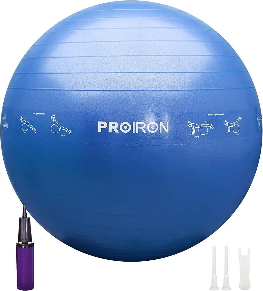 PROIRON Gymnastikball Pezziball Sitzball Trainingsball Fitnessball & Balance für Core-Training mit Pumpe Anti Burst Pilates Ball Robuster für Erwachsene Büro Pezzibälle Gymnastikbälle