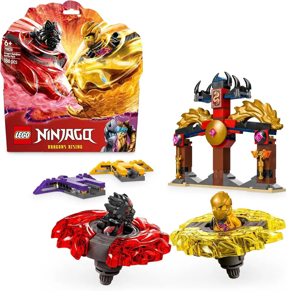 LEGO NINJAGO Drachen-Spinjitzu Battle Pack mit 2 Minifiguren - Ninja Spielzeug mit Spinner für Jungen und Mädchen ab 6 Jahren - Geschenkidee für Fans der TV-Serie Aufstieg der Drachen 71826
