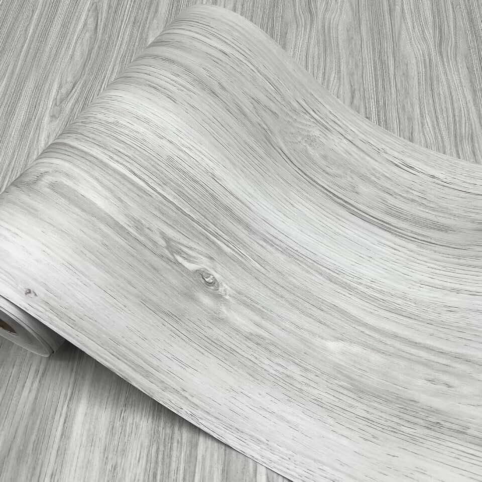 Wood Grain Peel and Stick Floor Tiles – 11.8” Width, Full Roll Length of 118" – Versatile Design for Any Space, Light Color Self Adhesive Vinyl Flooring, Waterproof and Non-Slip Features