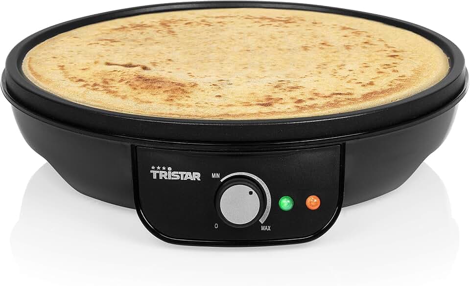 Tristar Crêpe Maker mit 30 cm Ø – antihaftbeschichtet, regelbare Heizstufe, für Pfannkuchen und Crêpes, 0,8 Meter Kabelzuleitung, 1000 Watt, BP-2637