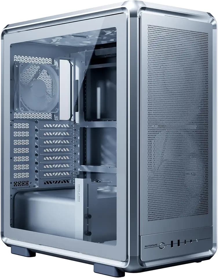 Cooler Master MasterFrame 500 Mesh ATX Case, High Airflow 200mm Fans Silver