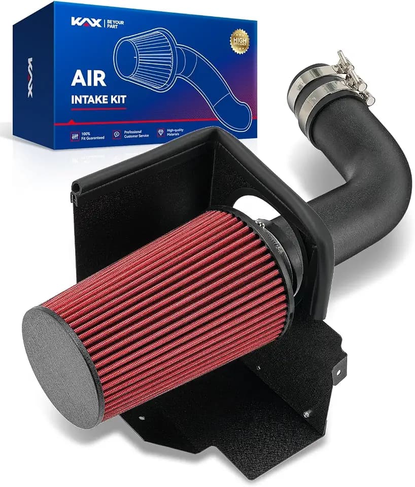 KAX 3 inch Cold Air Intake System Kit & Heat Shield Replacement for Jeep Wrangler 2007-2011, High Performance, RED