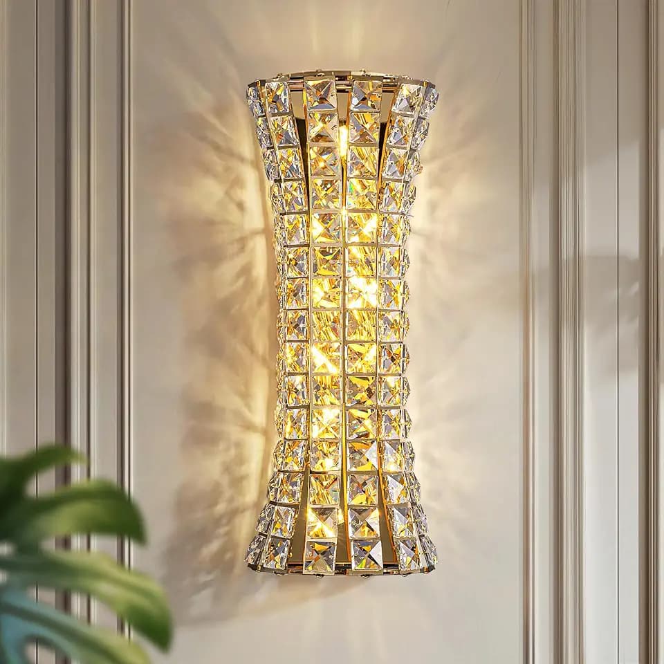 Kristall Wandleuchten Innen, Moderne Wandlampe Wandleuchten Innen Gold Wandleuchte für Schlafzimmer Wohnzimmer Flur Badezimmer Eitelkeit Leuchten über Spiegel