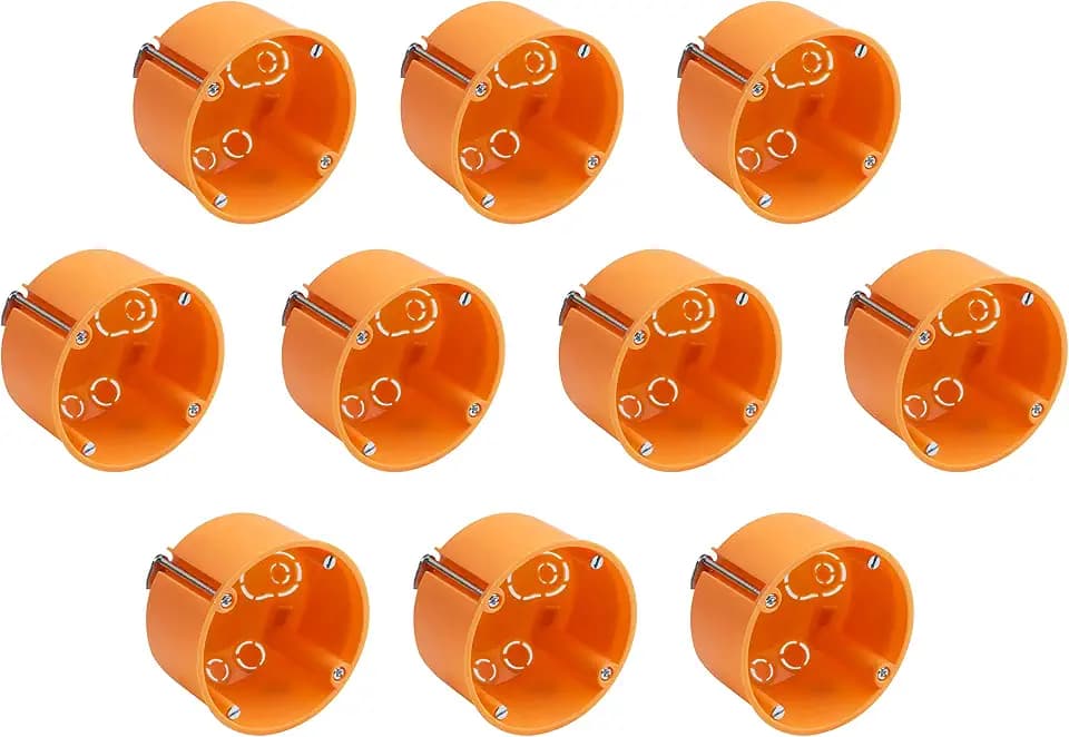 Meister Hohlwanddose Unterputz - 45 mm tief - orange - 10 Stück - Ø 68 mm Fräsloch - Zum Einbau von Schaltern & Steckdosen / Abzweigdose / Schalterdose / Hohlwand-Gerätedose / 7464120