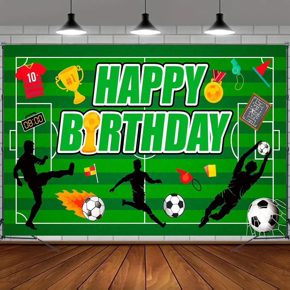 Soccer Backdrop for Birthday Party, 71x43'' Soccer Birthday Backdrop, Soccer Birthday Banner Backdrop Soccer Party Background for Soccer Party Decorations Soccer Birthday Decorations