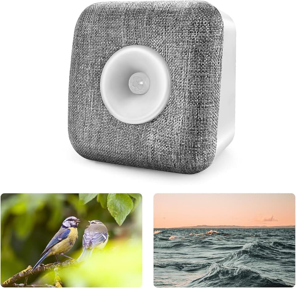 Satisure Vogelgezwitscher Bewegungsmelder Box, Verschiedenen Entspannender Vogelgesang & Waldquelle, Meeres Naturgeräusche Soundbox