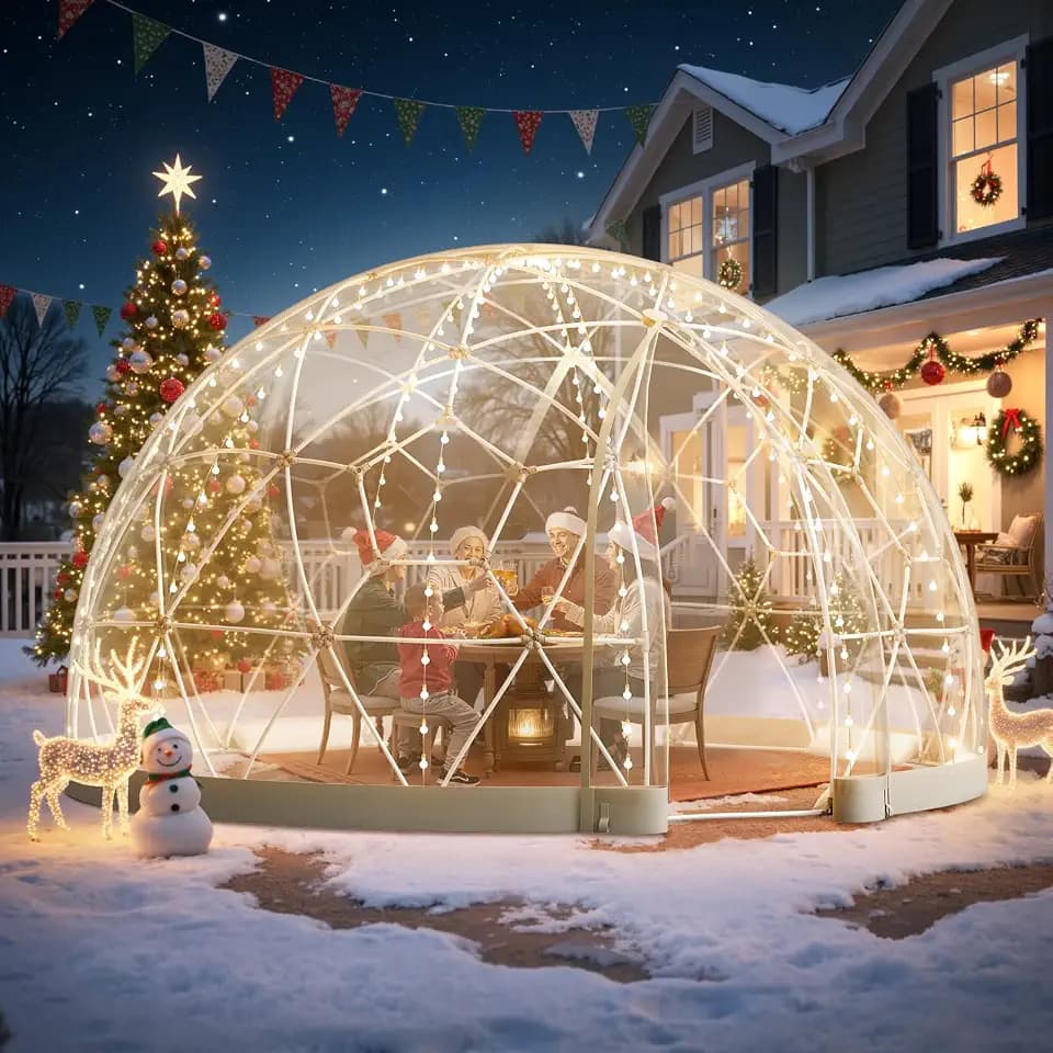 VEVOR Garden Dome Tent 9.5 x 5.7 ft Clear Bubble Tent House for 2-4 Person