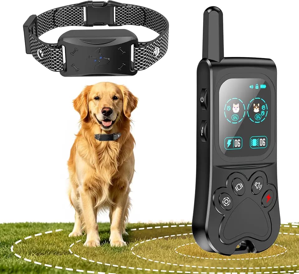 Electric Dog Fence, Wireless Dog Fence System Collar with 3 Warning Modes and Adjustable Range, IPX7 Waterproof Collar