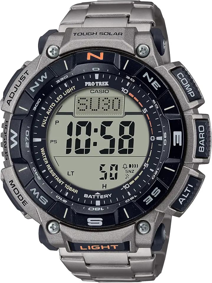 Casio PRG340 Series | Pro Trek | 100 Meter Water Resistance | Compass | Alt/Baro-Thermo | Tough Solar Power | 1-100 SEC Stopwatch | Countdown Timer | World Time