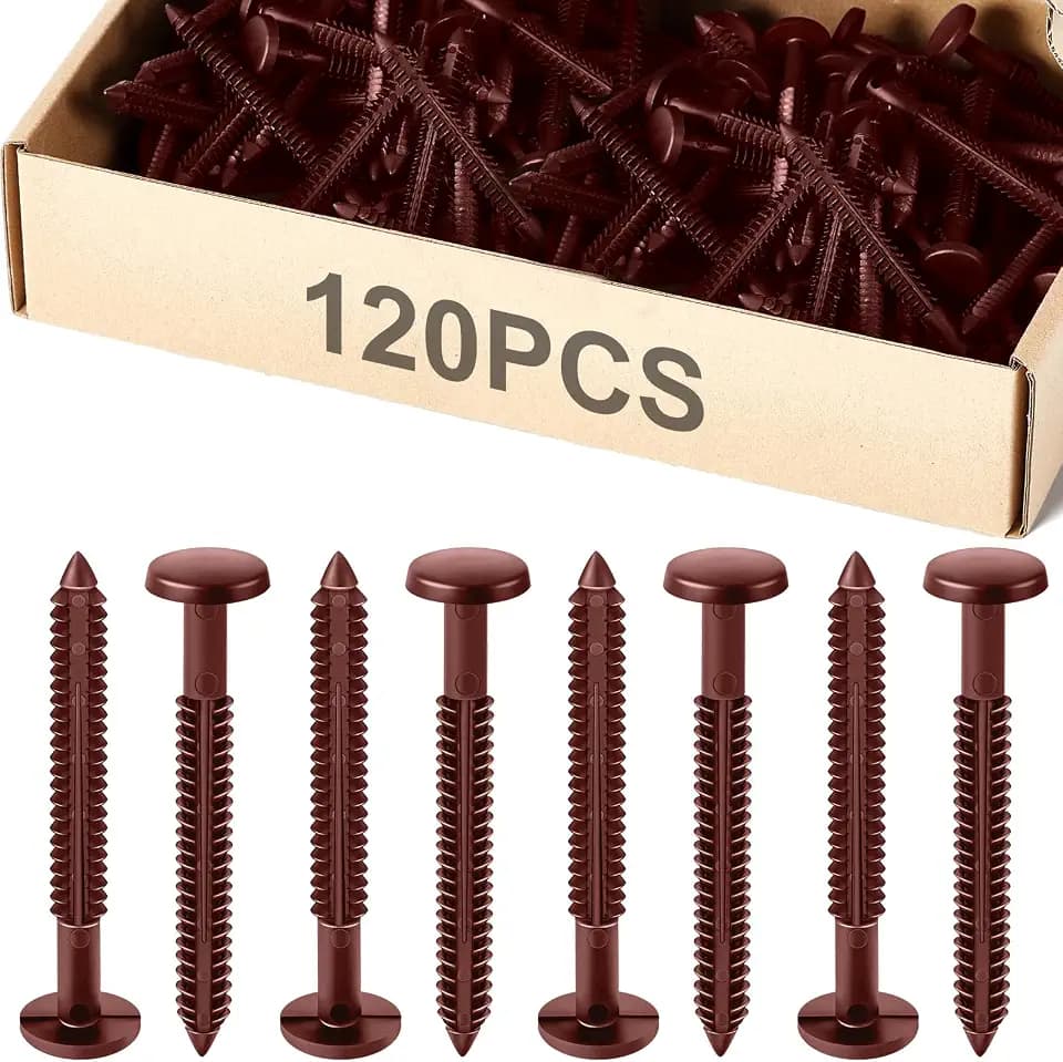Blulu 120 Pcs Shutter Fasteners 3 Inch Vinyl Panel Pegs,Burgundy Red
