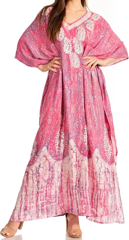 Sakkas Tacy Frauen Casual Boho Sommer Maxikleid Kaftan Kaftan Vertuschung LougeWear