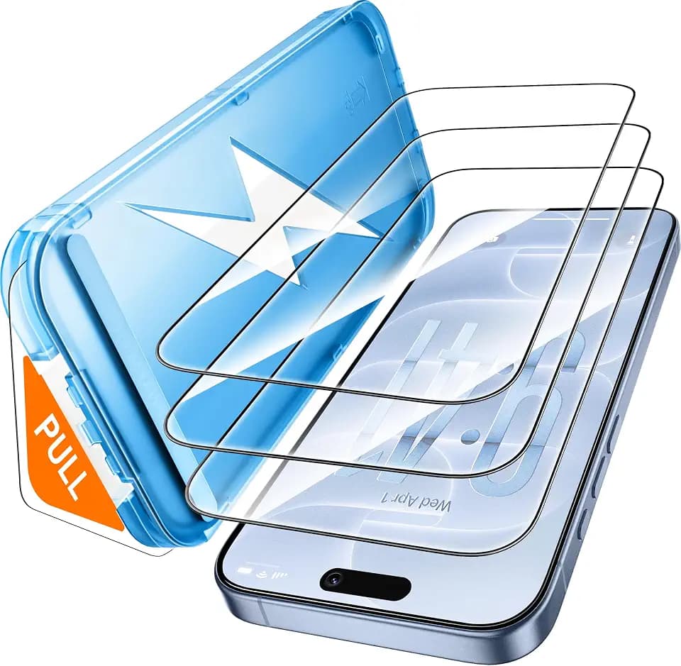 Mkeke for iPhone 18 Pro Screen Protector 3 Pack, Double Shatterproof