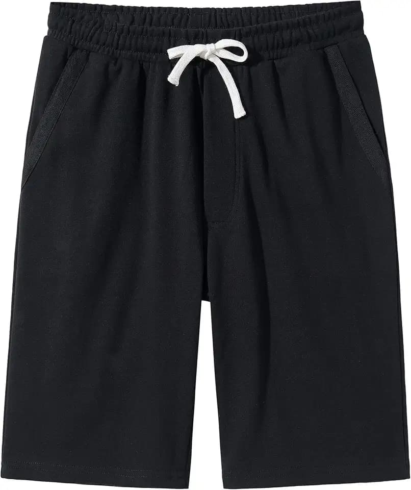 Men’s Casual Cotton Knit Short Drawstring Elastic Jogger Gym Shorts