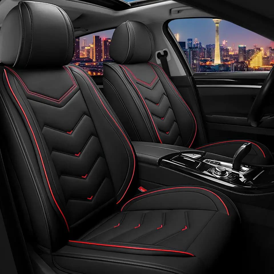 CTDS Car Seat Covers for Toyota Camry 2000-2026, Stylish Sport Seat Cover, Premium Nappa Leather Car Seat Cover. Automobile Seat Covers Sets.(Standard 2 Seats/Black)