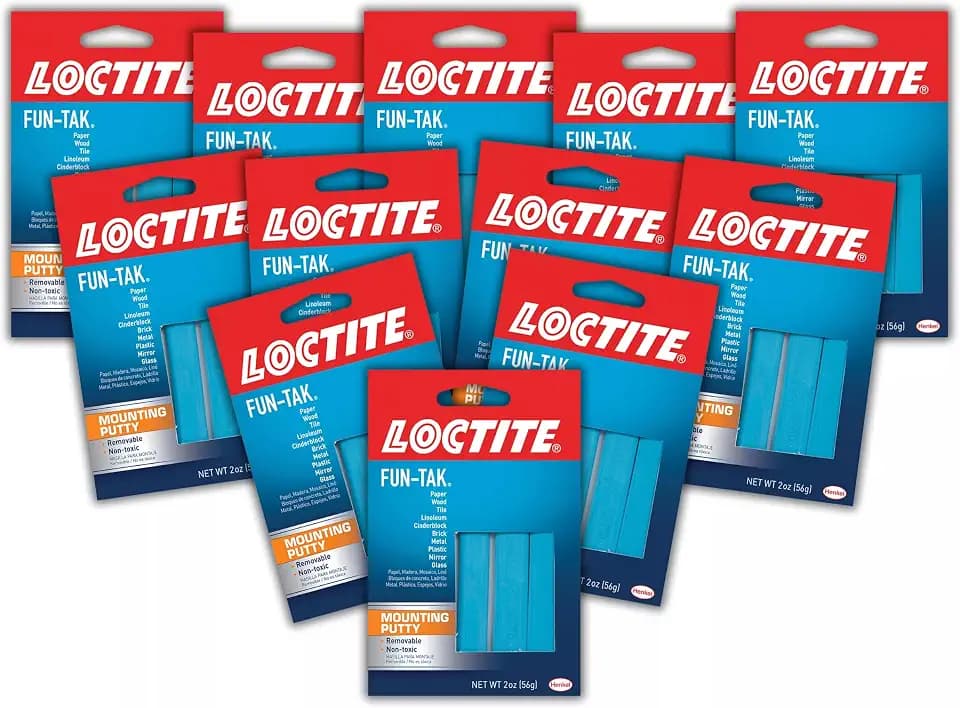 Loctite Fun-Tak Reusable Mounting Putty, Blue, 2 oz, 12 Pack