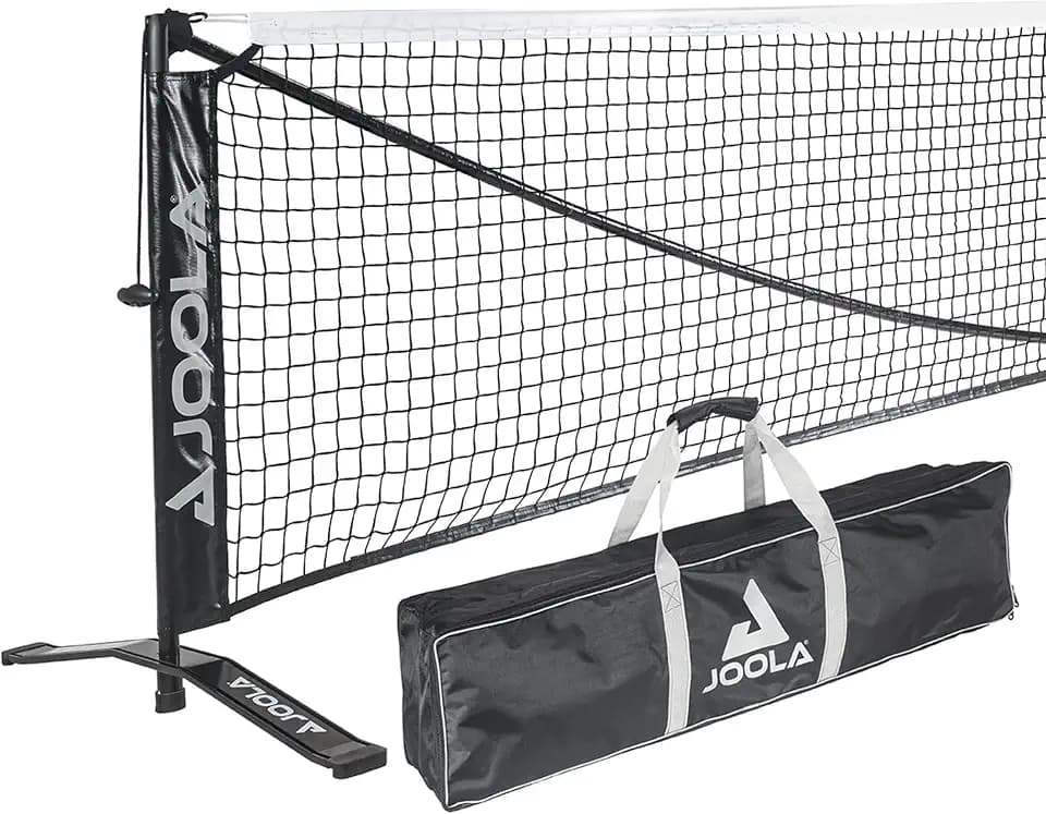JOOLA Symmetry Portable Pickleball Net - Regulation Size Indoor & Outdoor Net - Easily Set up Your Pickleball Court, 3 Minute Assembly - Tension Lock System for Height Accuracy - 22ft Length