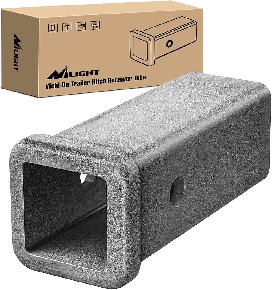 Nilight Hitch Adapter 2" x 7" Combo Bar Trailer Receiver Tube | Weld-on Raw Steel Hitch Bar Heavy Duty Unpainted Steel Receiver Extension