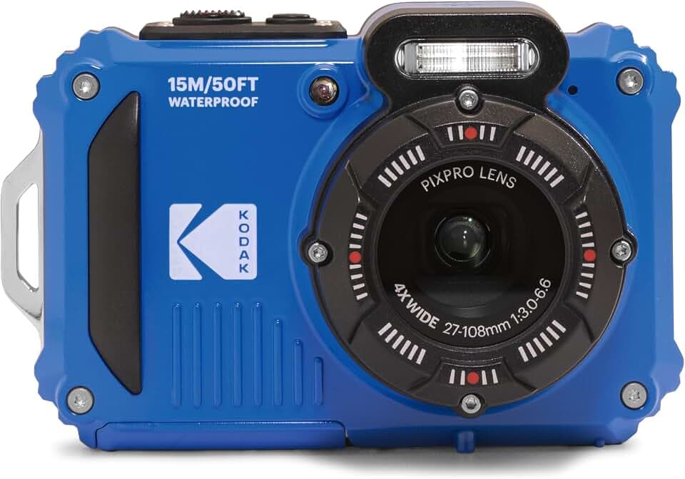 KODAK PIXPRO WPZ2 16MP Waterproof Digital Camera, 15m, 4X Zoom, Blue