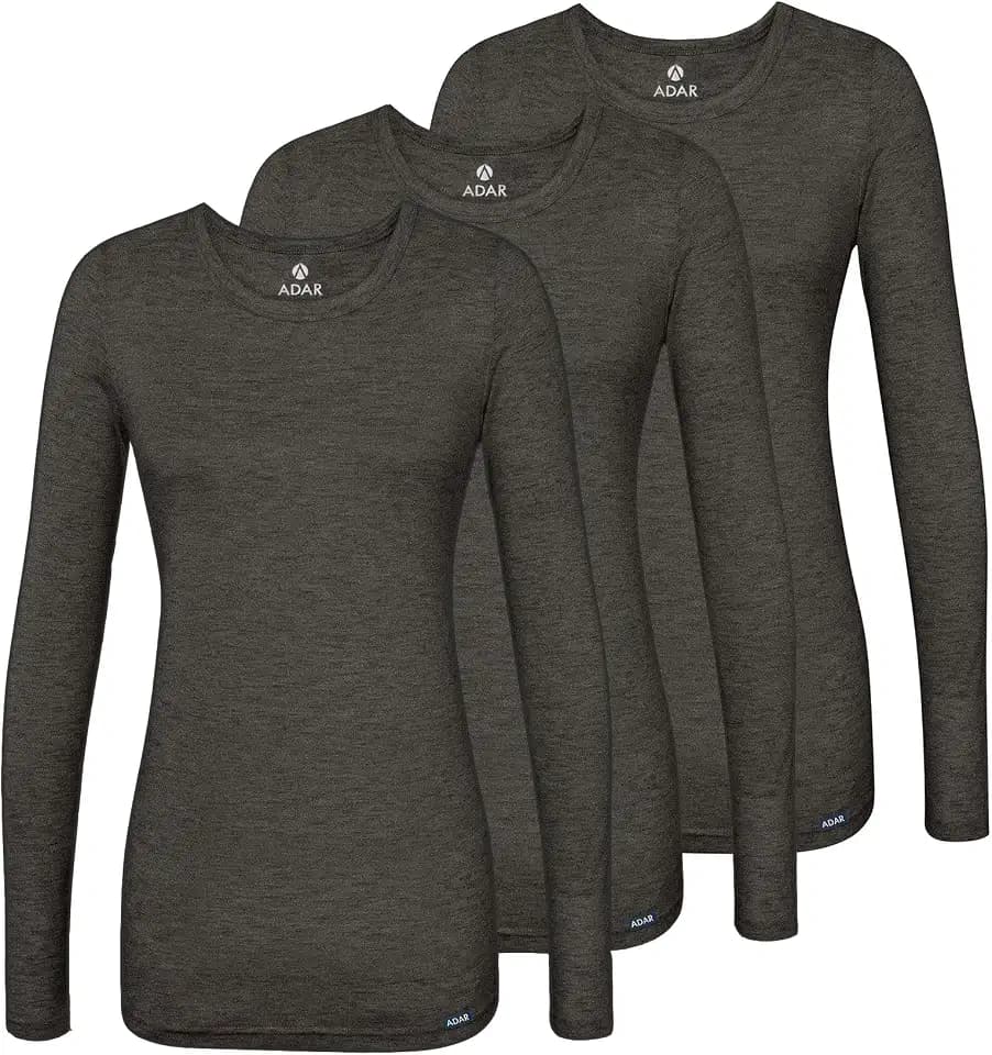 Adar Underscrubs for Women 3 Pack - Long Sleeve Underscrub Comfort Tee