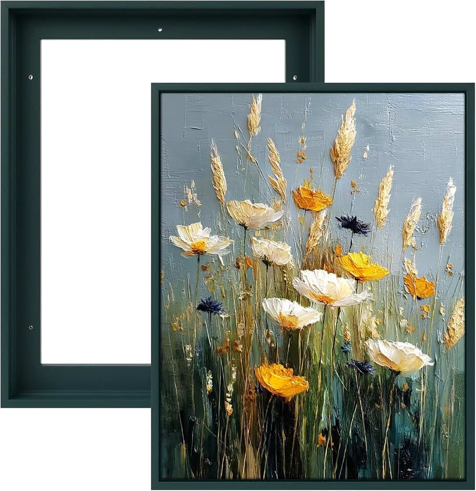 16x20 Canvas Floater Frame for Boho Art Prints,0.9" Deep,Dark Green