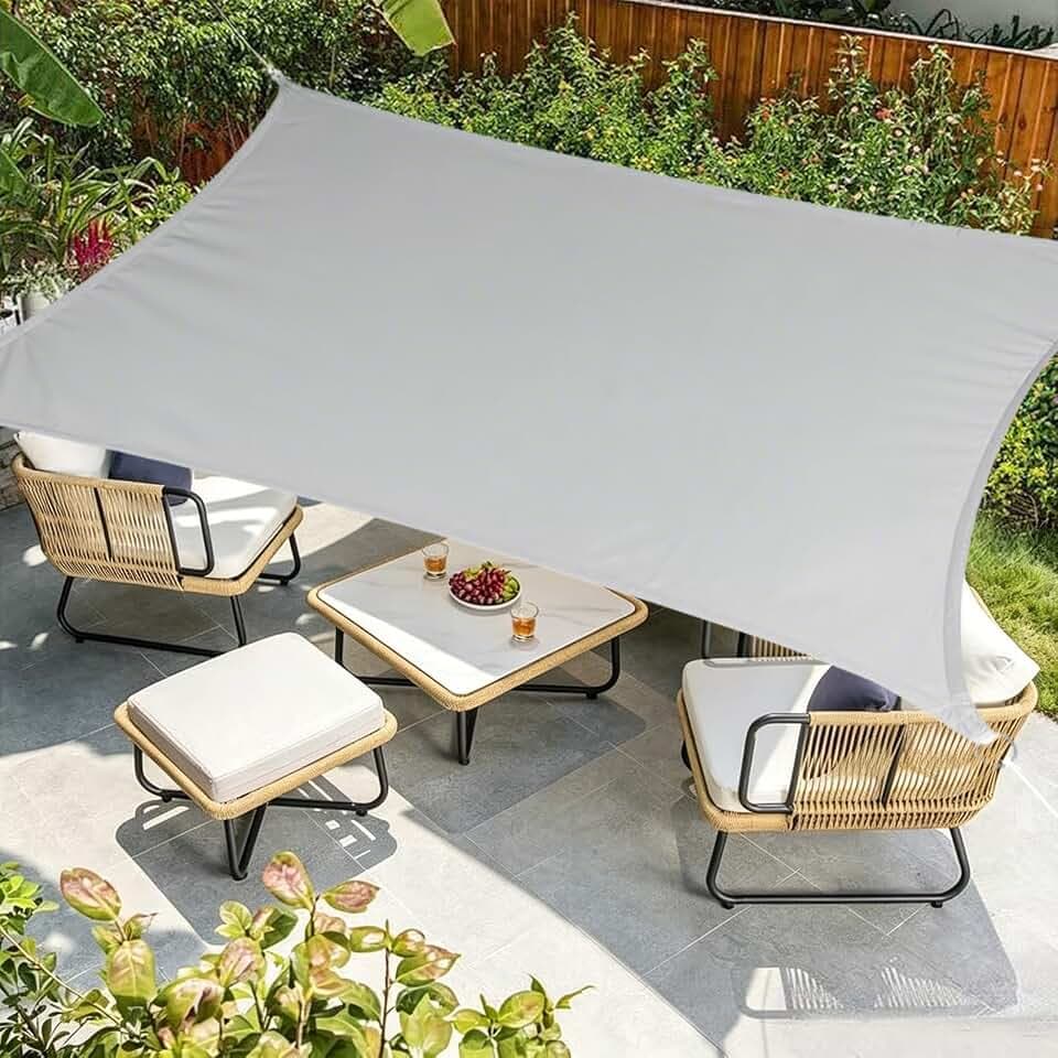 Sonnensegel, Rechteck 4×6 m, 420D Oxford Stoff, wasserdicht, UV-Schutz