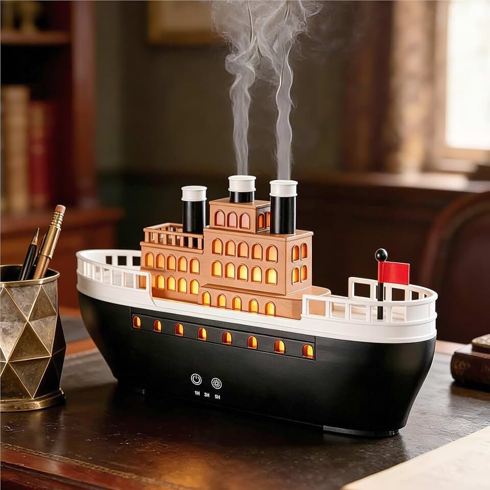 Essential Oil Diffuser 250ml, Ultrasonic Titanic Humidifier with 7 Color LED Lights, Quiet Operation, Auto Shut-Off, Remote Control, Perfect for Home, Office, and Bedroom (Black)