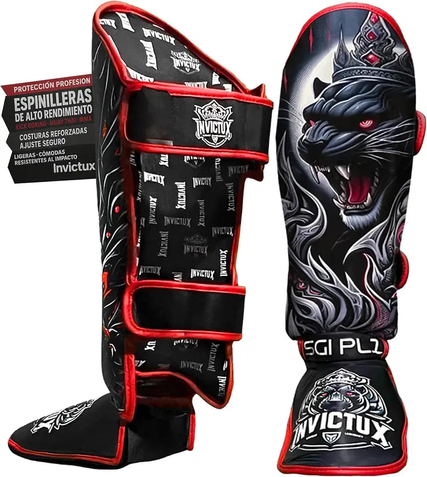 Professionelle Schienbein- und Schienbeinschoner für MMA, Muay Thai und Kickboxen, Schienbein- und Spannschutz, sichere Passform mit Klettverschlüssen, Unisex, Erwachsene