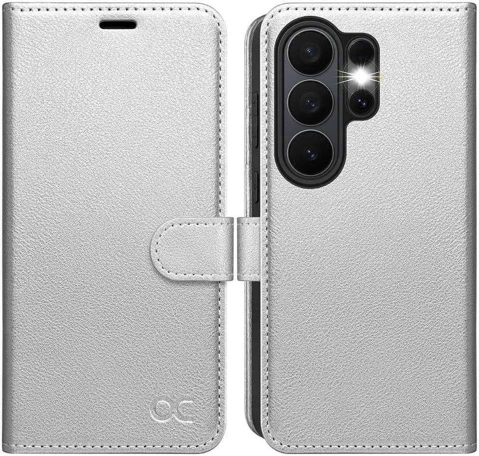 OCASE for Samsung Galaxy S26 Ultra Wallet Case, Card Holder, Silvery
