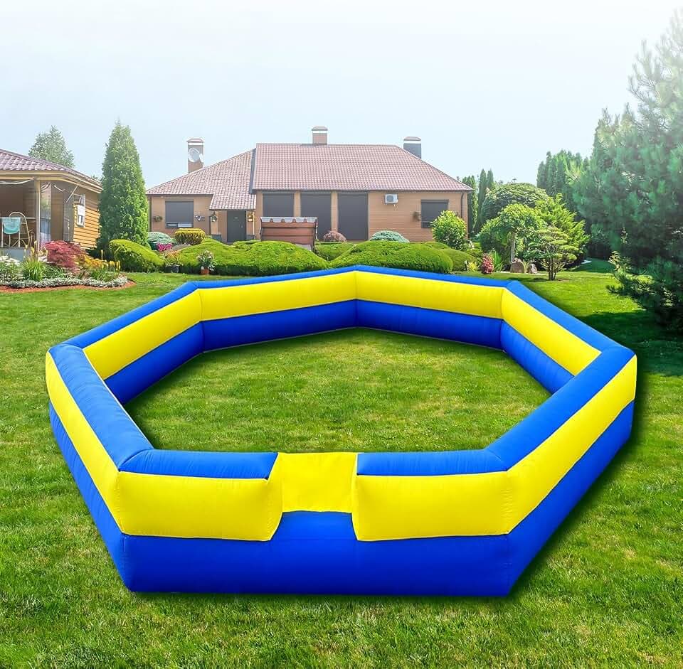 WARSUN 15Ft Gaga Ball Pit with Built-in Blower, Portable Gaga Ball Inflatable for Indoor Outdoor School Family Activities Inflatable Sport Games
