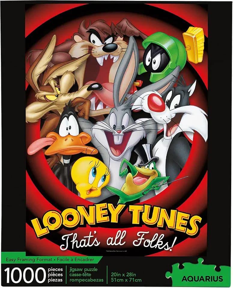 AQUARIUS Looney Tunes Cast Poster That's All Folks 1000 Piece Jigsaw Puzzle