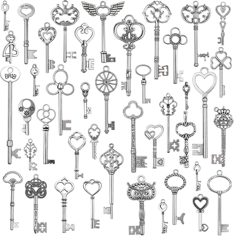 Salome Idea 42pcs Mixed Vintage Skeleton Keys, 42 Styles Key, Each 1piece