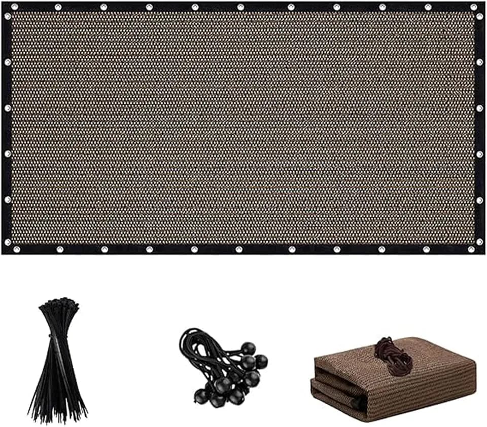 6 X 8 FT 90% Sun Shade Cloth with Grommets, Pergola Shade Cover, Mesh Tarp Sun Screen for Patio, Outdoor, Garden, Backyard