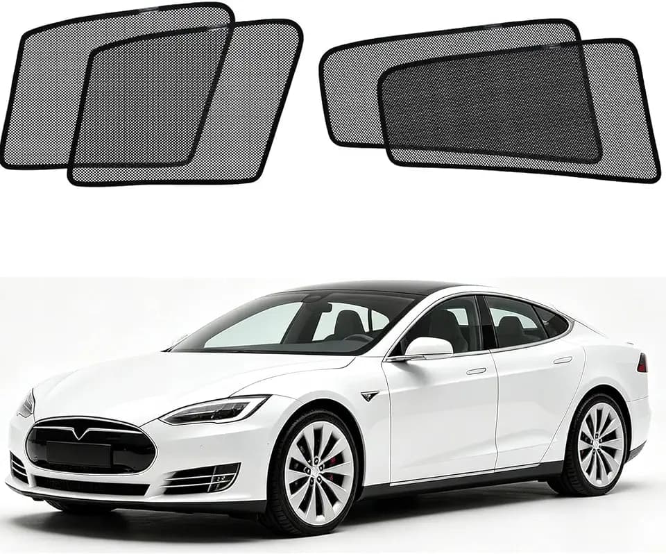Specific Side Window Sun Shades, Vehicle Interior Shade Car Curtains for Special Car (Model S(2023-now), Front+Rear side-4pcs)